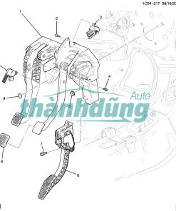 bàn đạp chân ga, chân phanh, chân côn